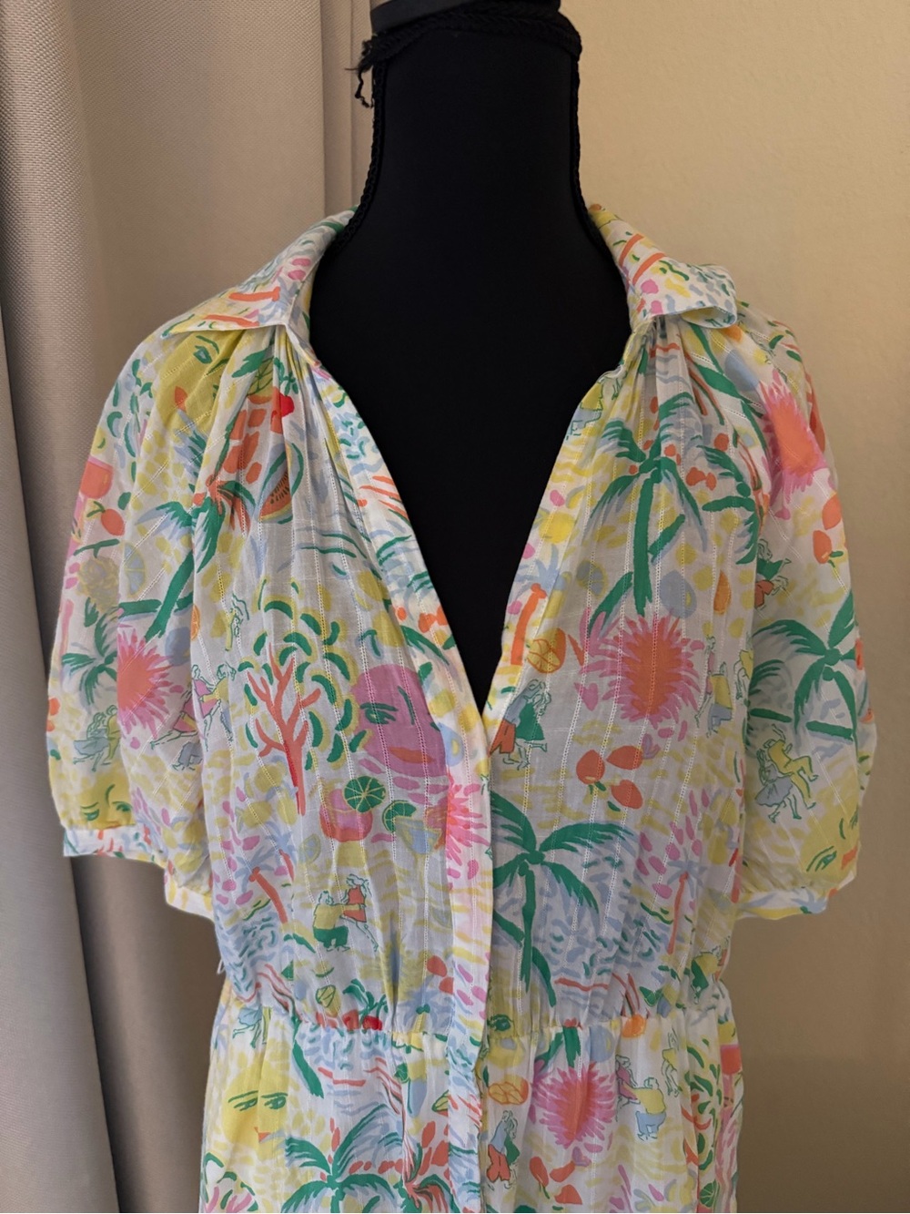 Roller Rabbit x Target Tropical Floral Tie Waist Maxi Dress Small - Picture 4 of 9
